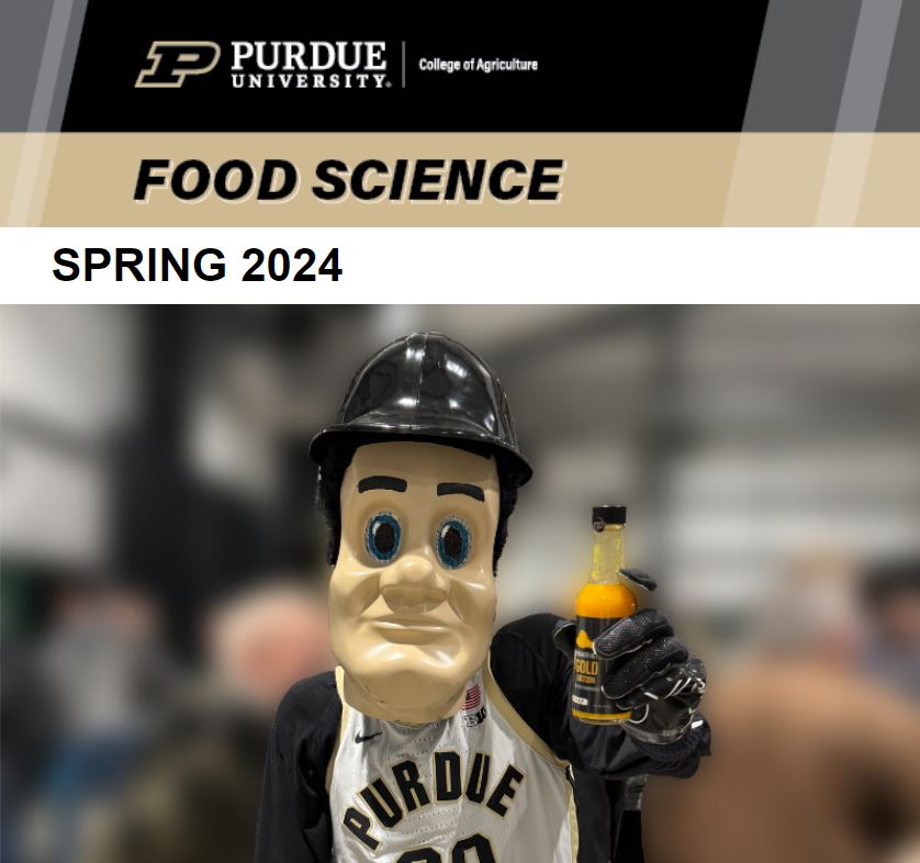 Purdue Pete holding hot sauce - newsletter header